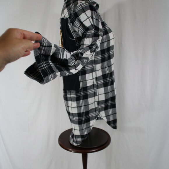 Steelers Flannel Pittsburgh Upcycled Women's Button Down NFL Football Size XS - Picture 3 of 6